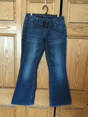Maurices Dark Blue Flare Jeans - Subtle Fade